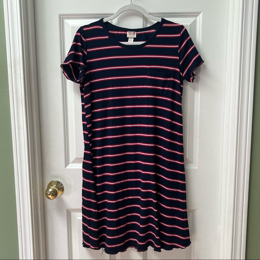 Navy Striped T-Shirt Dress